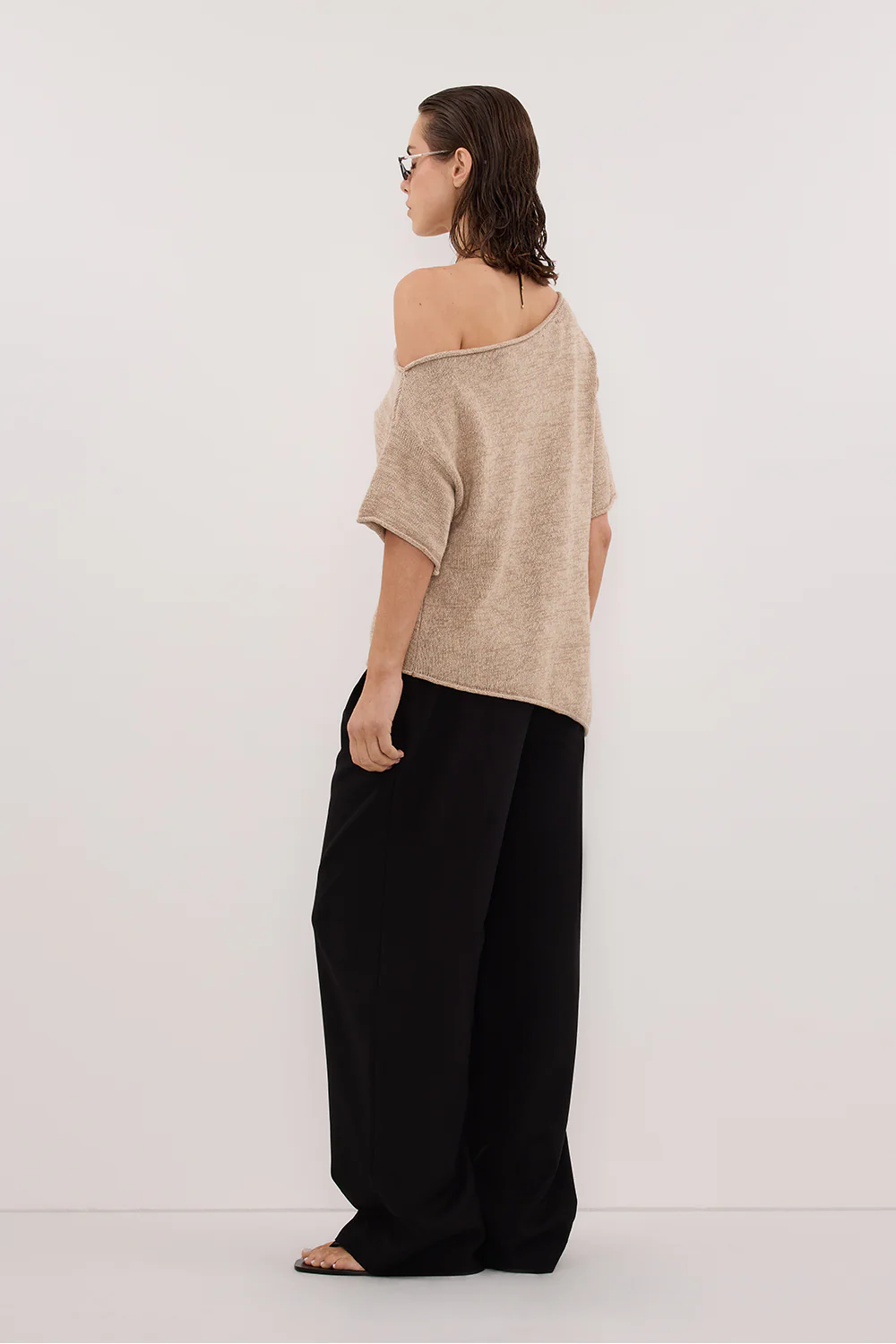 RICK NATURAL ASYM KNIT TOP - Gamepaces