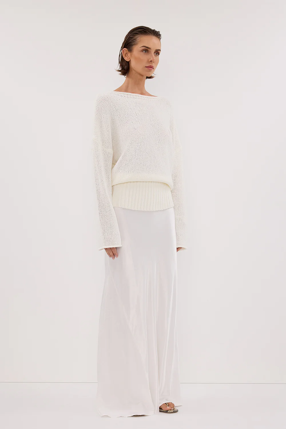 JULES WHITE LONG SLEEVE KNIT TOP - Gamepaces