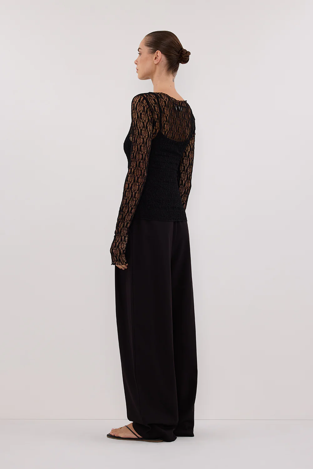 LIZZIE BLACK LACE LONG SLEEVE TOP - Gamepaces