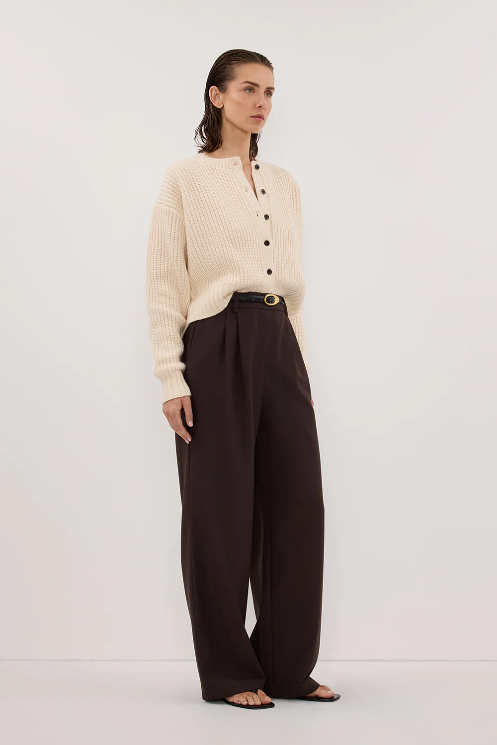 EVALINA SANDSTONE KNIT CARDIGAN - Gamepaces