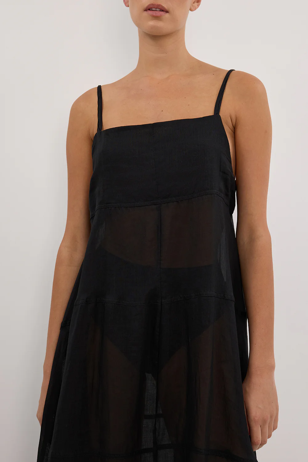 TINA BLACK RAMIE HIGH NECK DRESS - Gamepaces