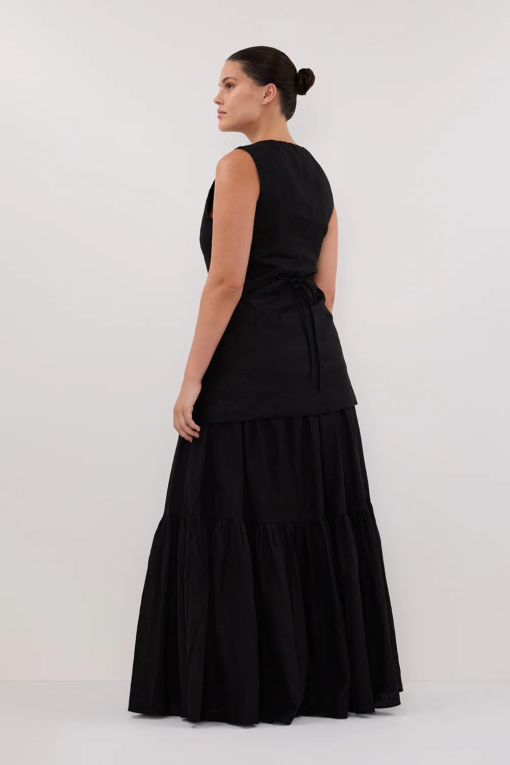 FLETCHER BLACK TIERED MAXI SKIRT - Gamepaces