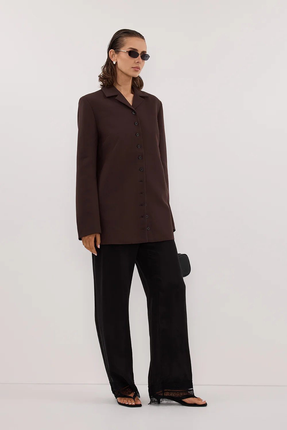RYKER DARK CHOC OVERSIZED BLAZER - Gamepaces
