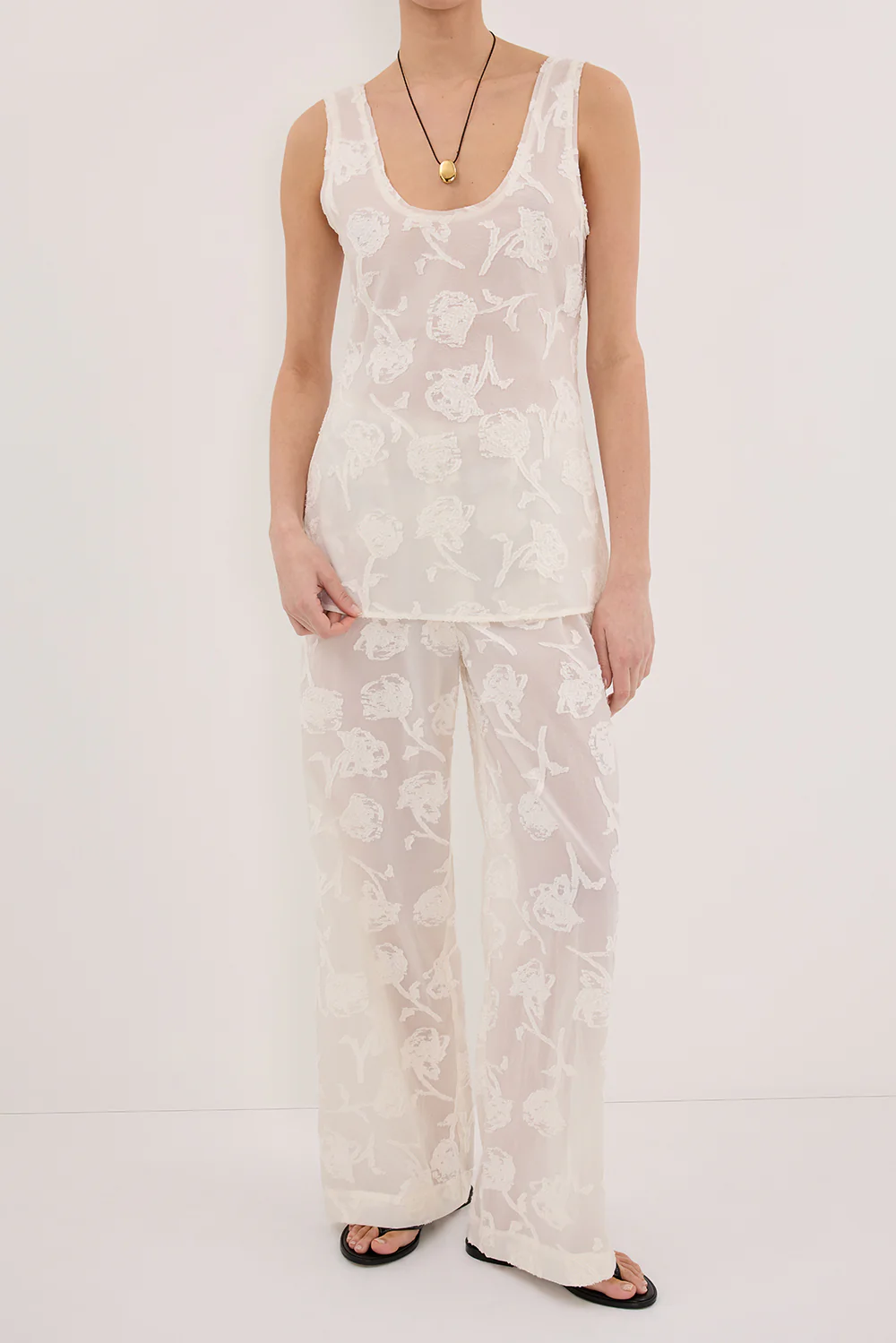 AZALEA OFF WHITE JACQUARD PANT - Gamepaces