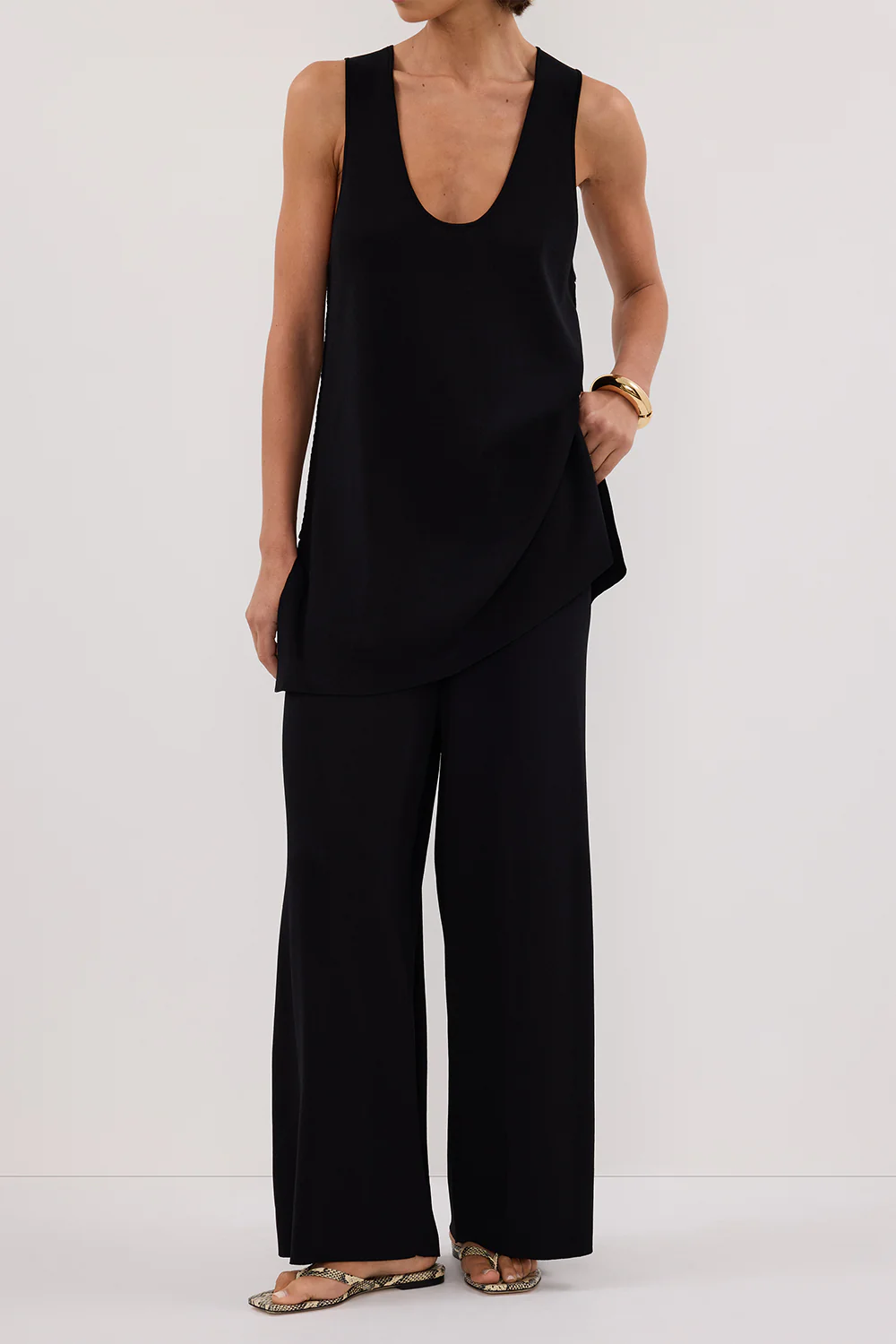 RAY BLACK WIDE LEG KNIT PANT - Gamepaces
