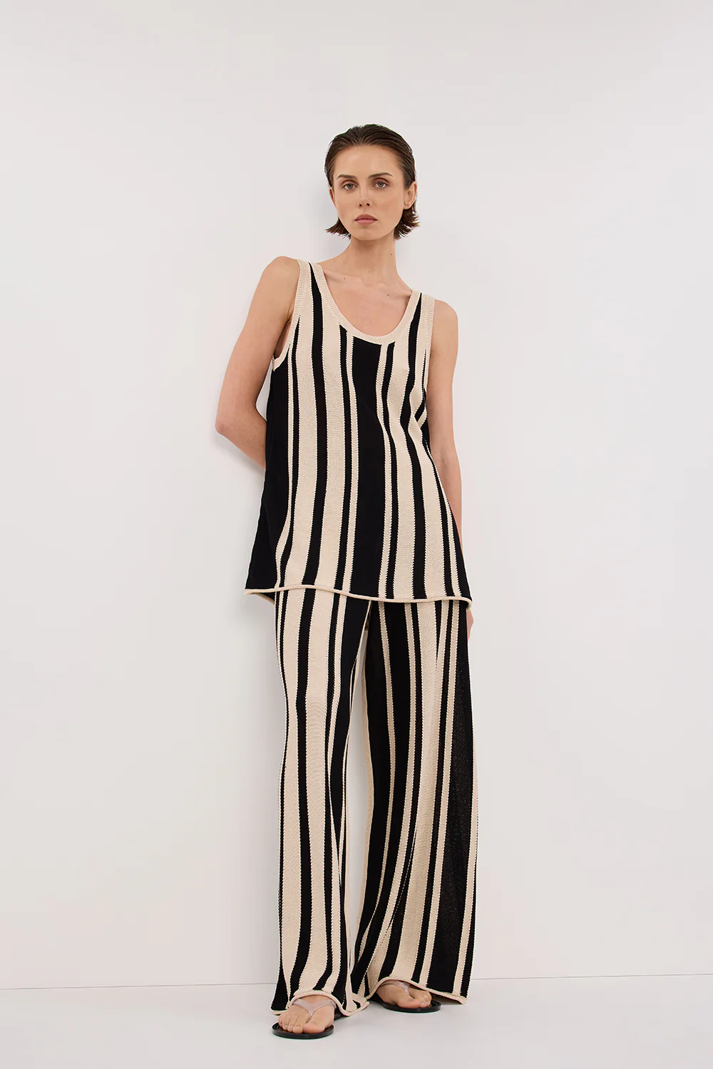 DELPHI STRIPE LONGLINE KNIT TUNIC - Gamepaces