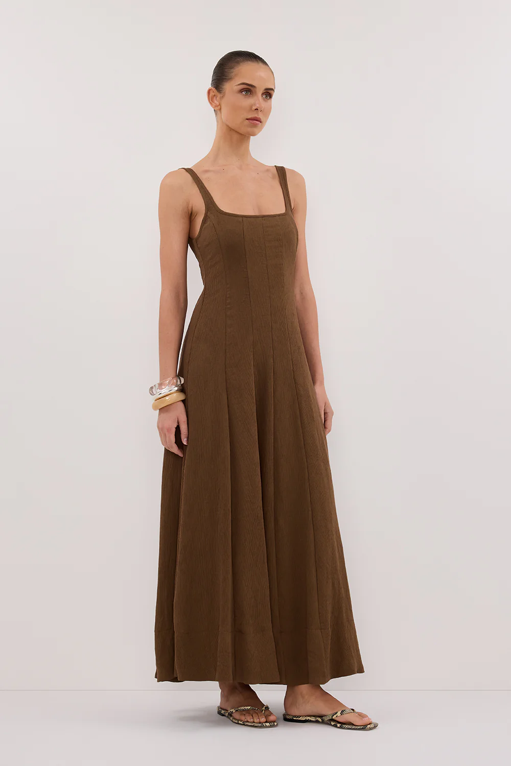 CANNE CHOCOLATE MIDI DRESS - Gamepaces