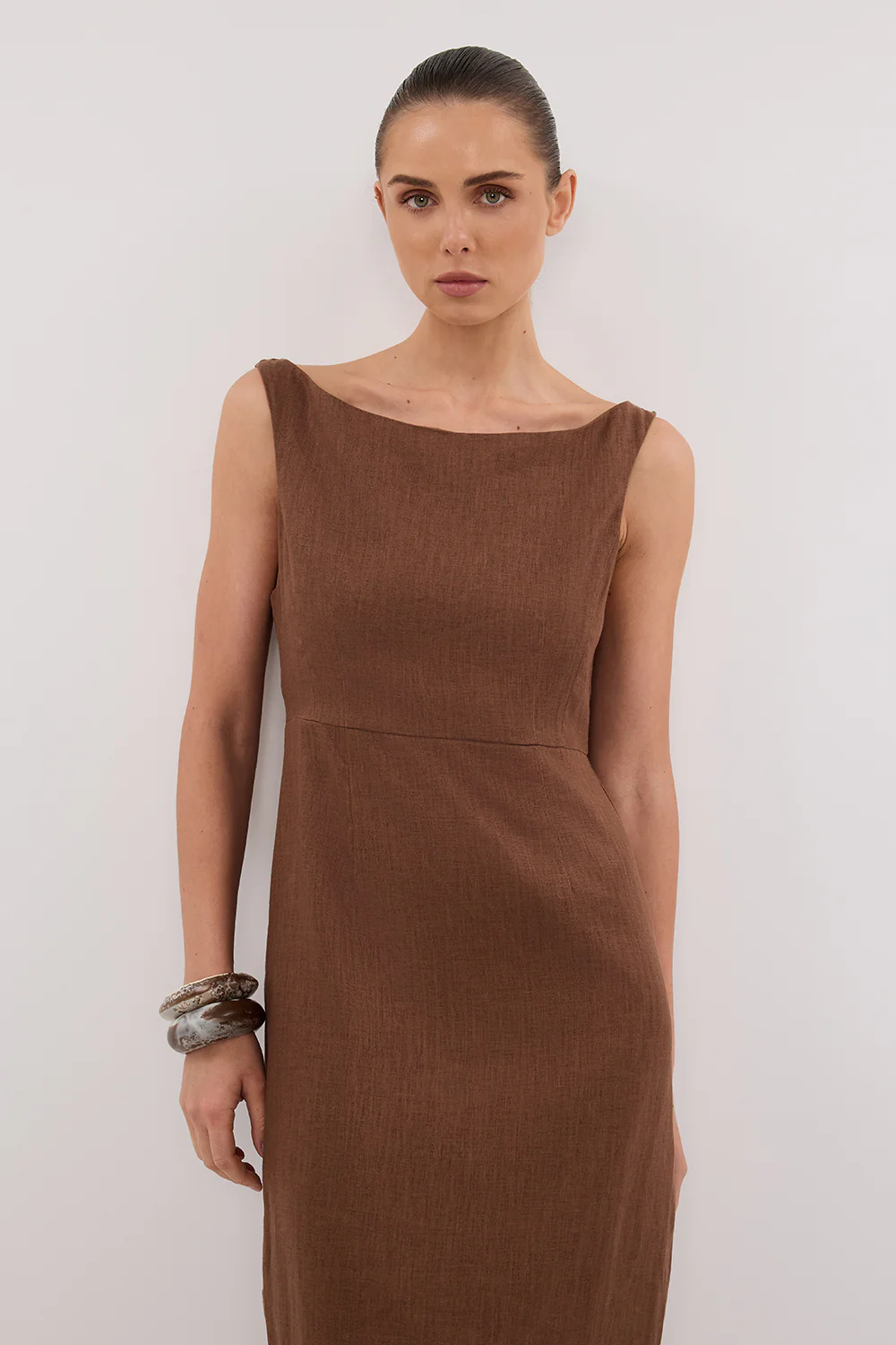 JULE FONDANT LINEN MIDI DRESS - Gamepaces