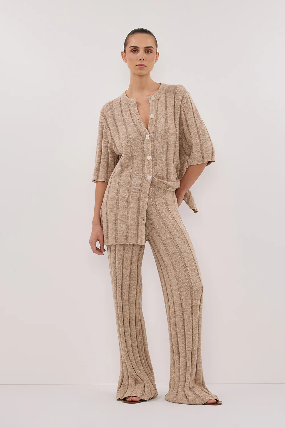 JAZZ NATURAL WIDE LEG KNIT PANT - Gamepaces