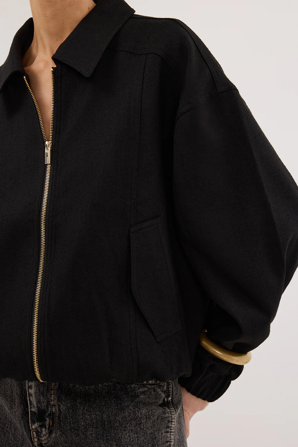 FRANKIE BLACK TWEED BOMBER JACKET - Gamepaces