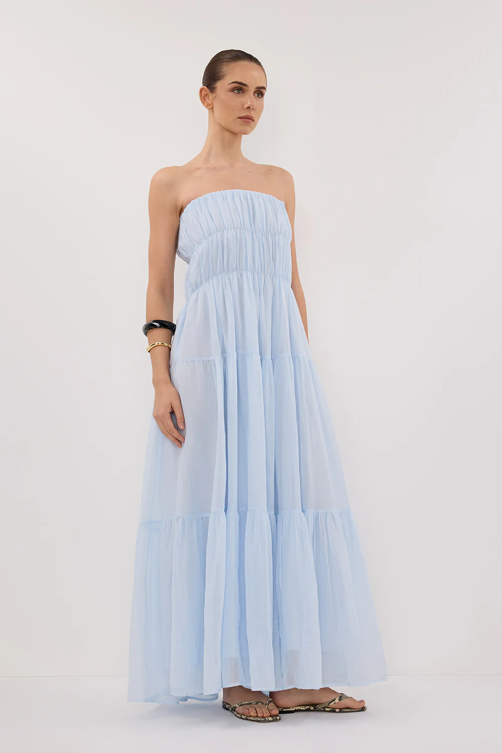 ARTIE CORNFLOWER RAMIE MIDI DRESS - Gamepaces