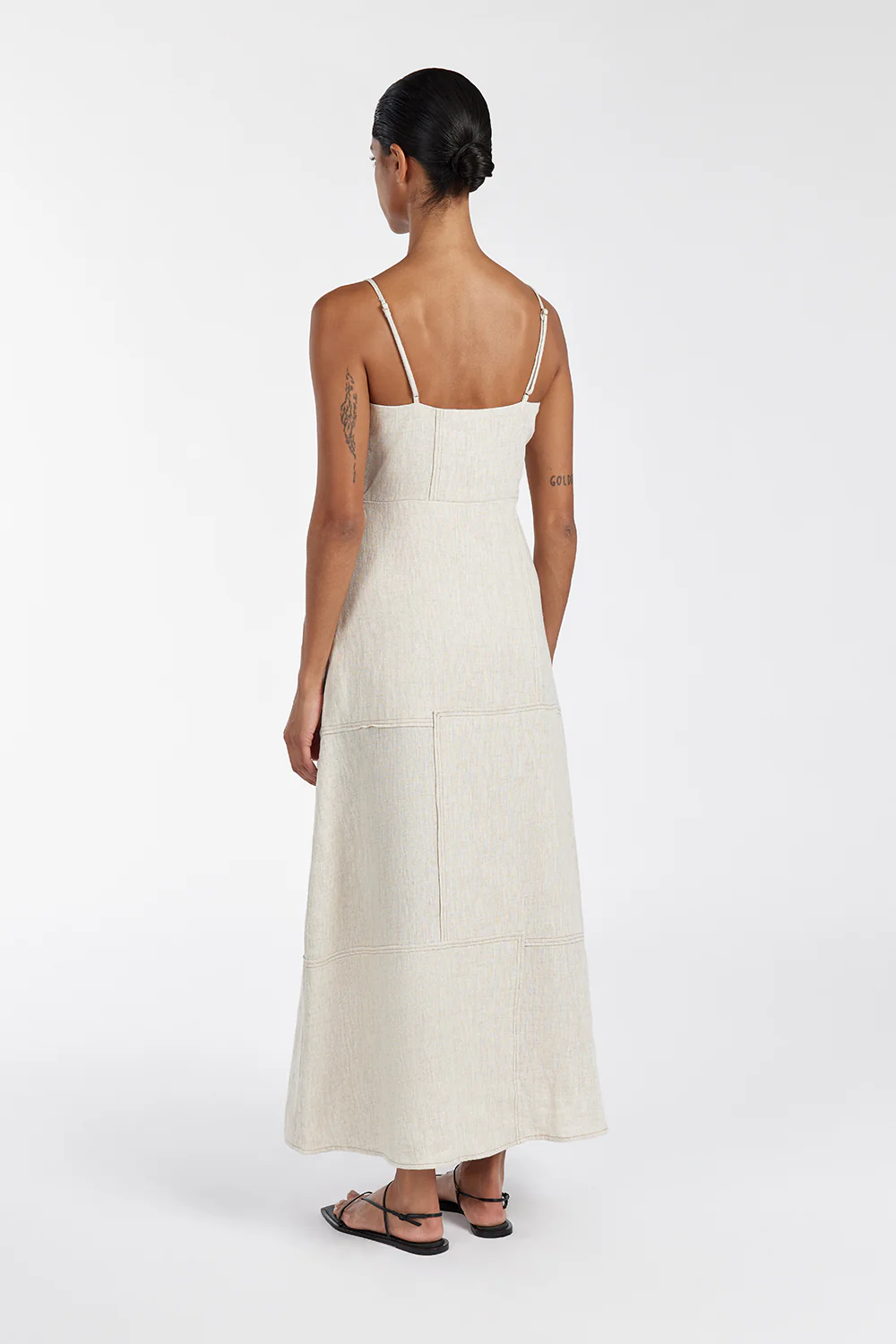 CATIE NATURAL PATCHWORK MIDI DRESS - Gamepaces