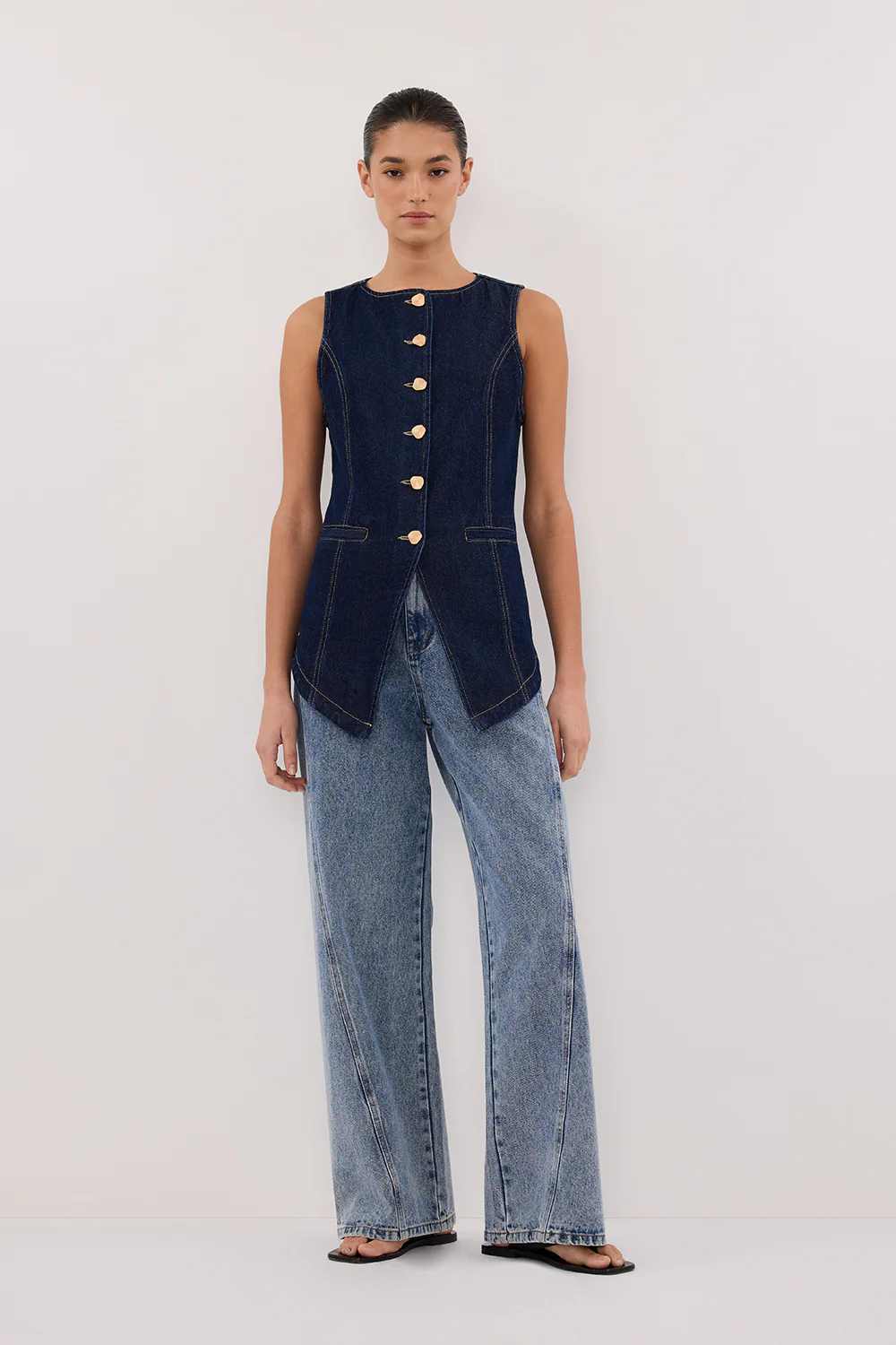 OLLY INDIGO DENIM VEST - Gamepaces