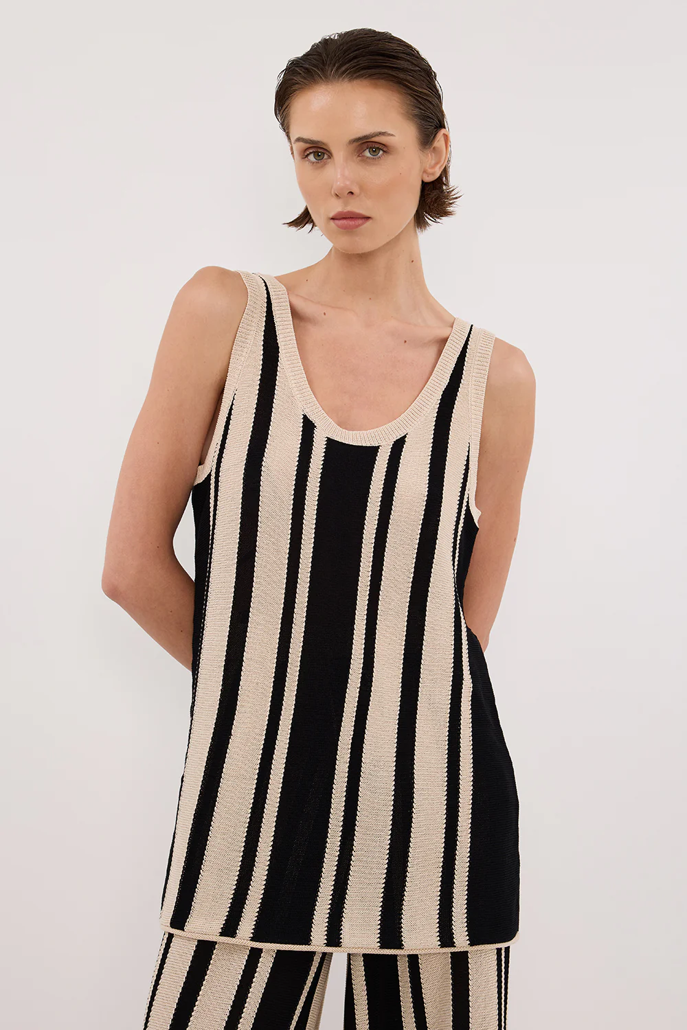 DELPHI STRIPE LONGLINE KNIT TUNIC - Gamepaces