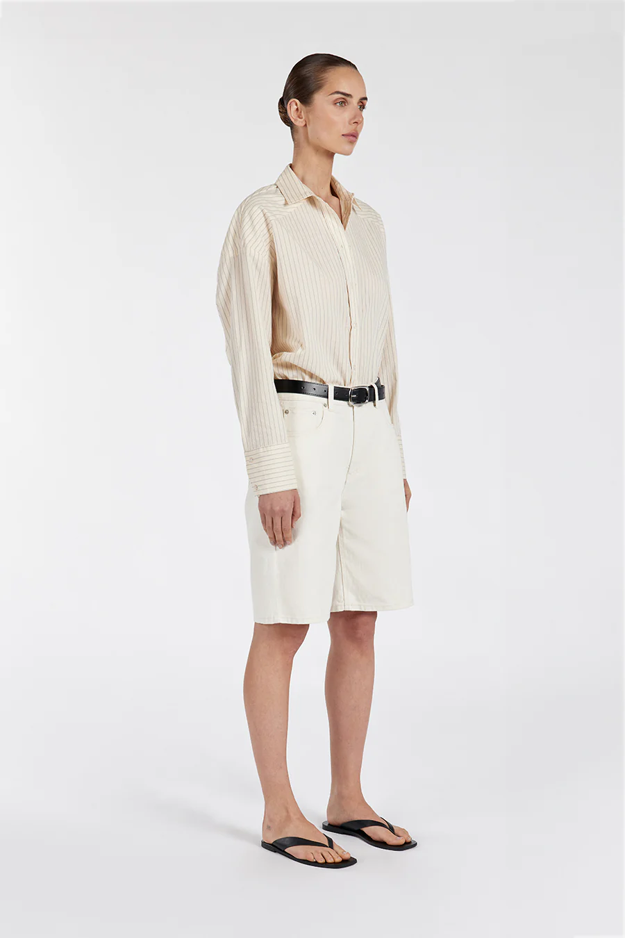 RILEY CREAM COTTON STRIPE SHIRT - Gamepaces