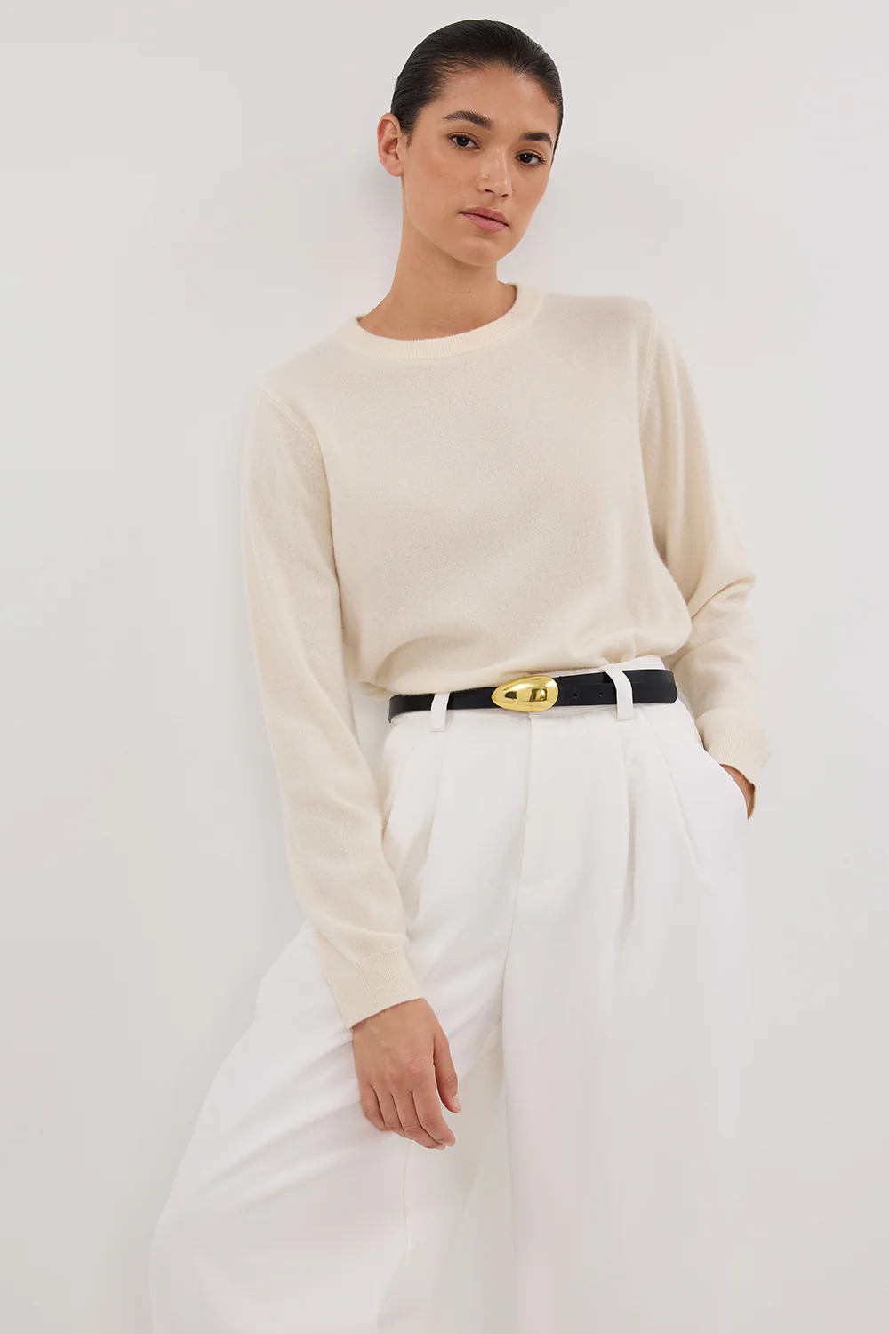 INDY CREAM CASHMERE KNIT JUMPER - Gamepaces