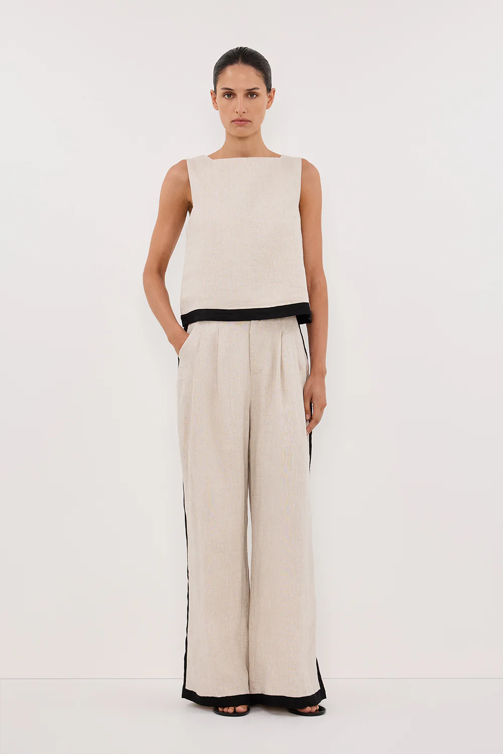 EBONY NATURAL LINEN TOP - Gamepaces