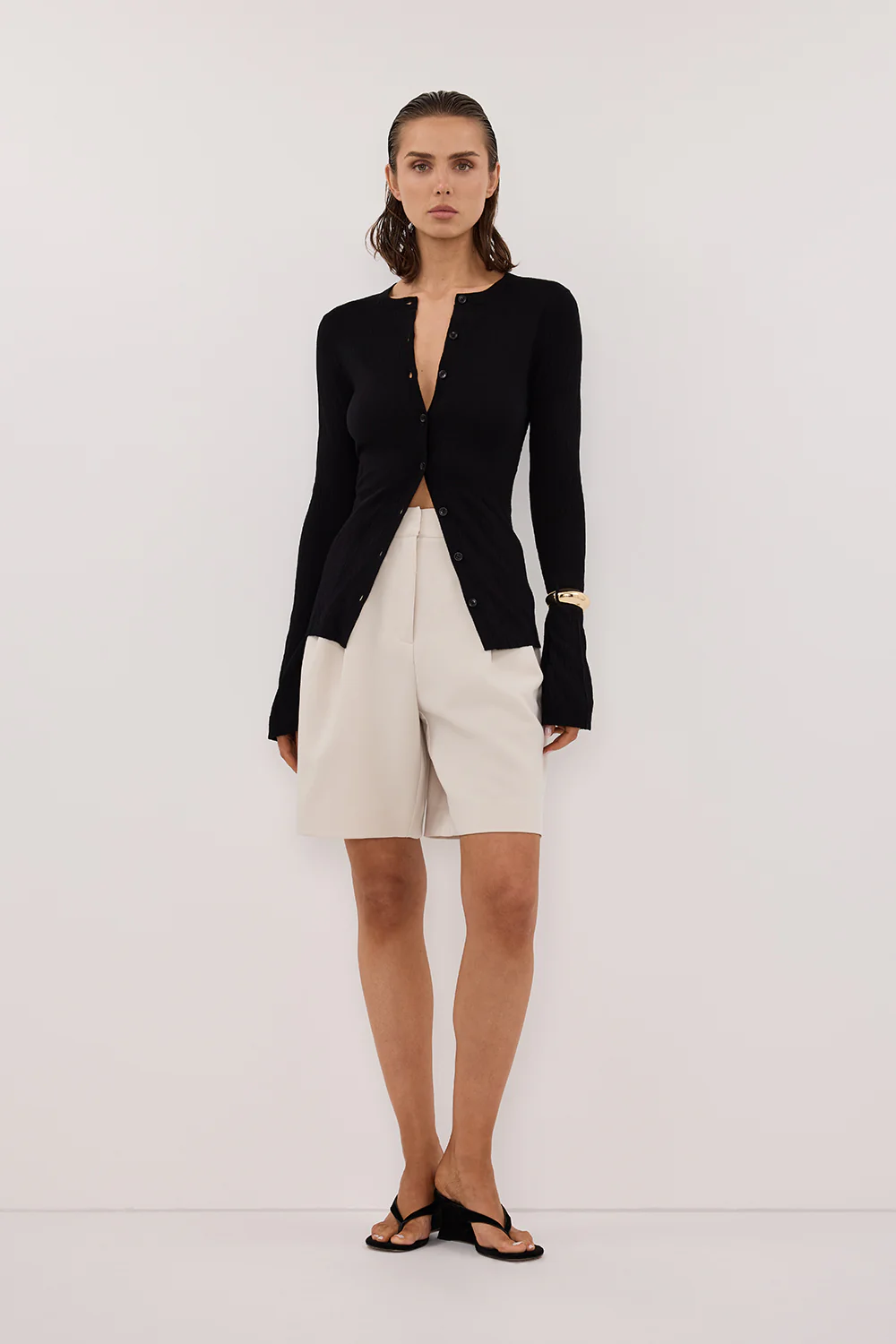 ALIAS BLACK LONG SLEEVE KNIT TOP - Gamepaces