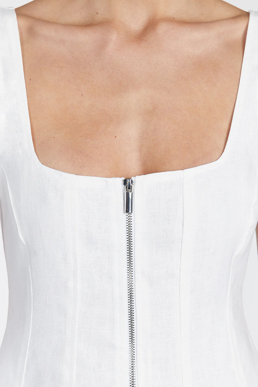 HARRIET WHITE LINEN MINI DRESS - Gamepaces