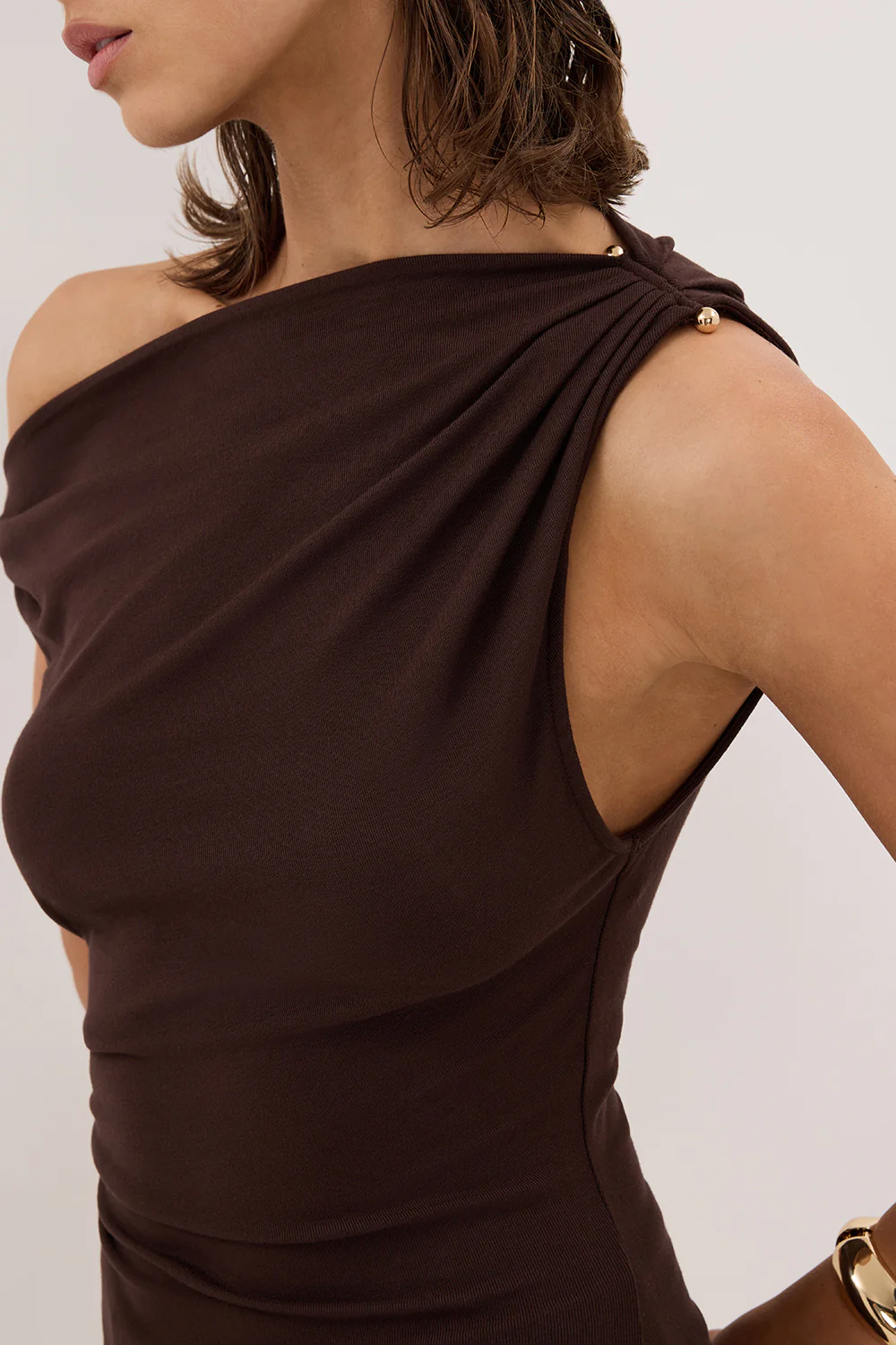 INEZ CHOC ASYM KNIT TOP - Gamepaces