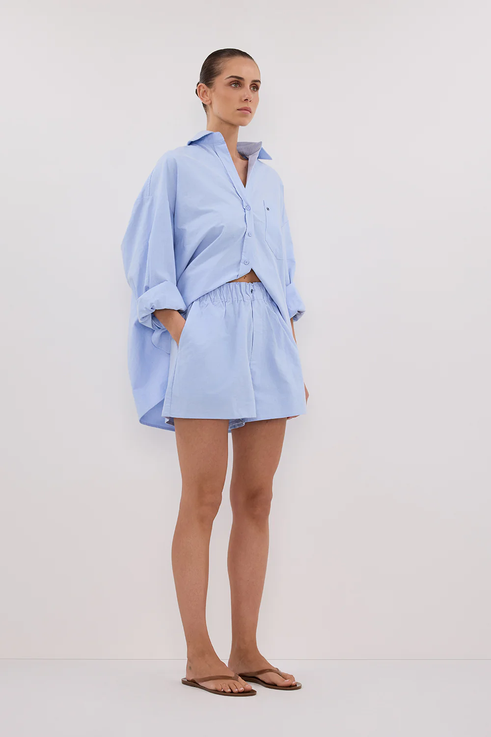 RHEA BLUE COTTON SHORT - Gamepaces