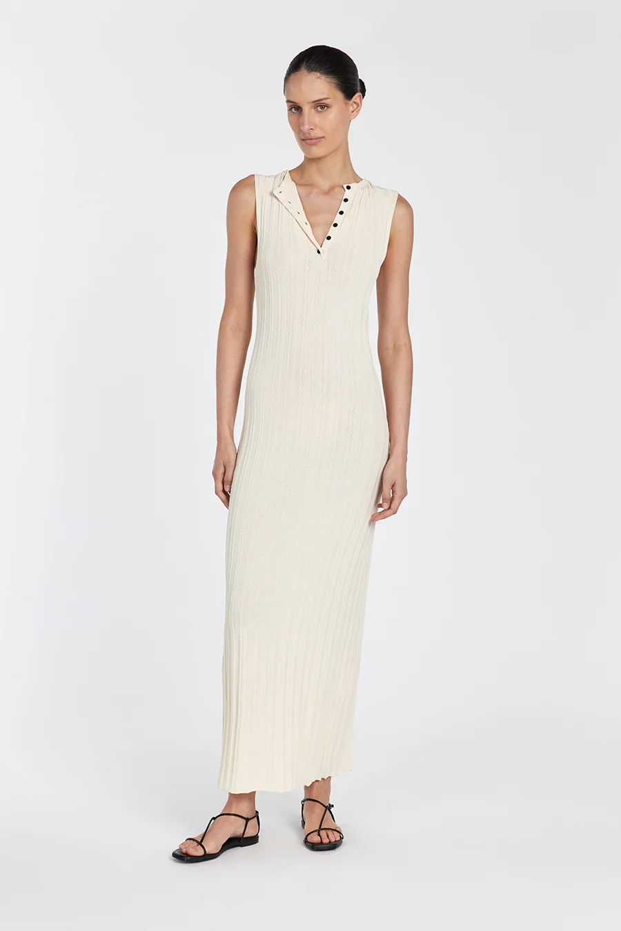 SYLVIA CREAM SLEEVELESS MAXI DRESS - Gamepaces