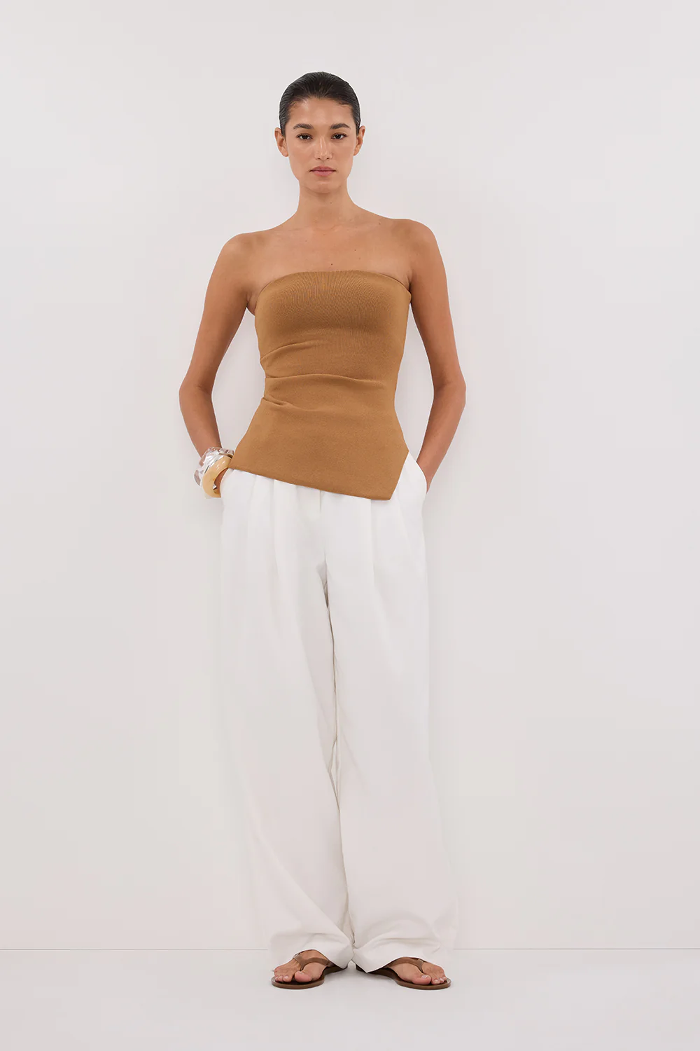 LUKE TAN BANDEAU KNIT TOP - Gamepaces